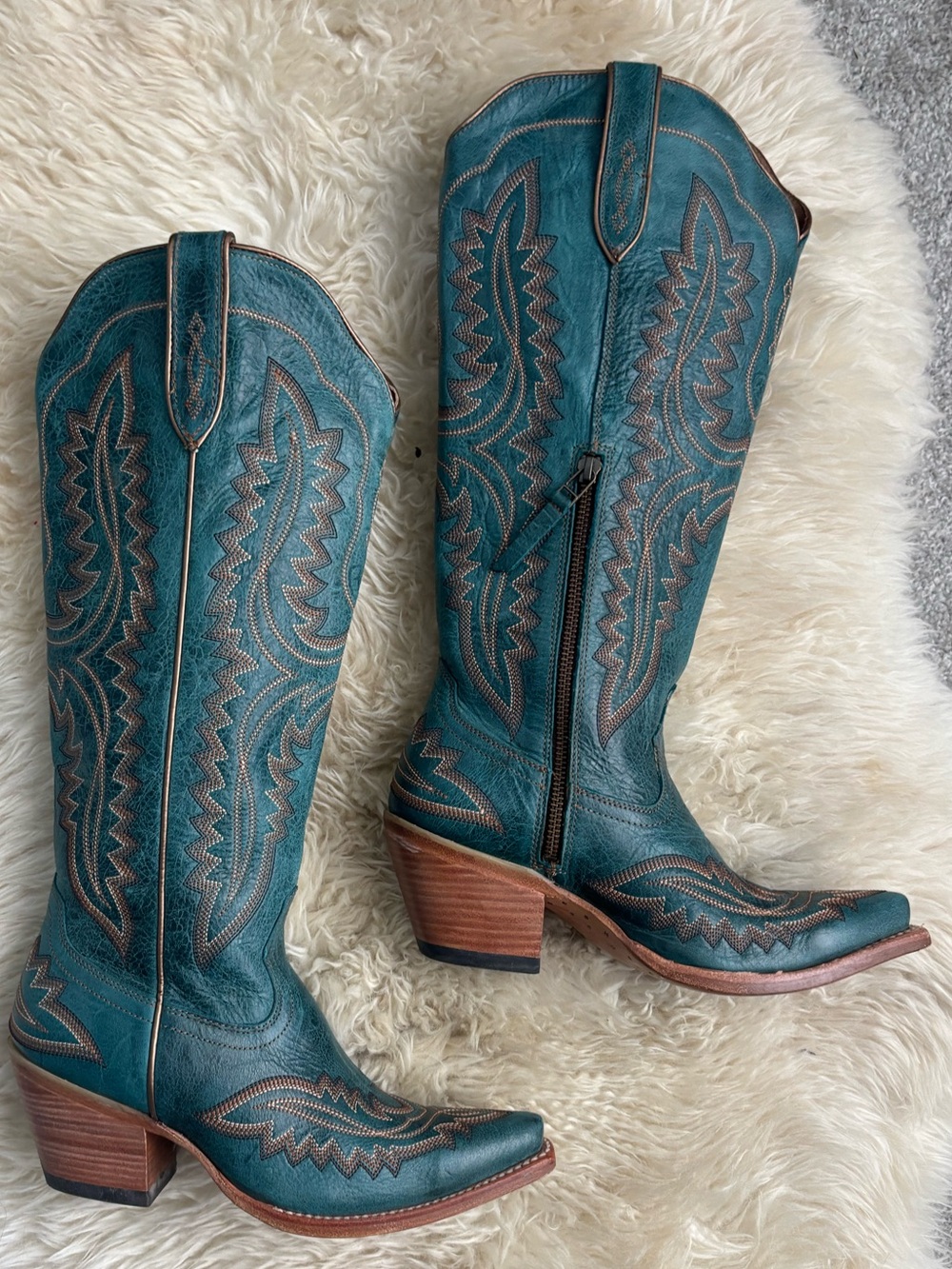 Ariat Casanova Knee-high Tall Boots Western Cowboy Boots. Turquoise. Size 7. - Picture 6 of 16